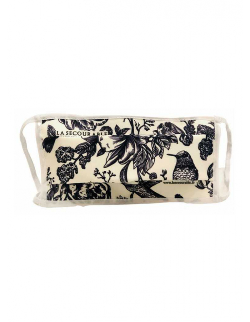 Masque en tissu - "Grey Flowers"